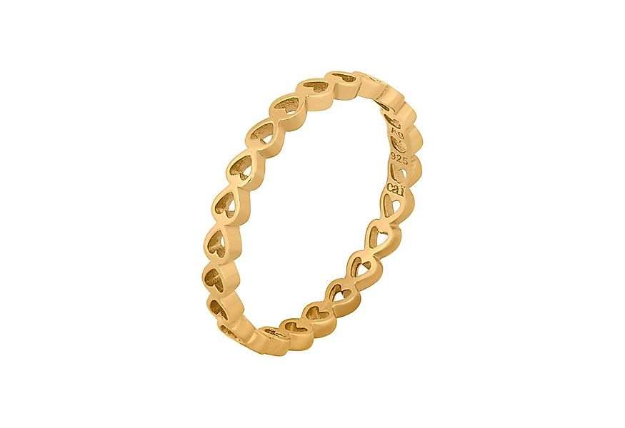 CAÏ Fingerring 925/- Sterling Silber vergoldet Herz Stacking günstig online kaufen