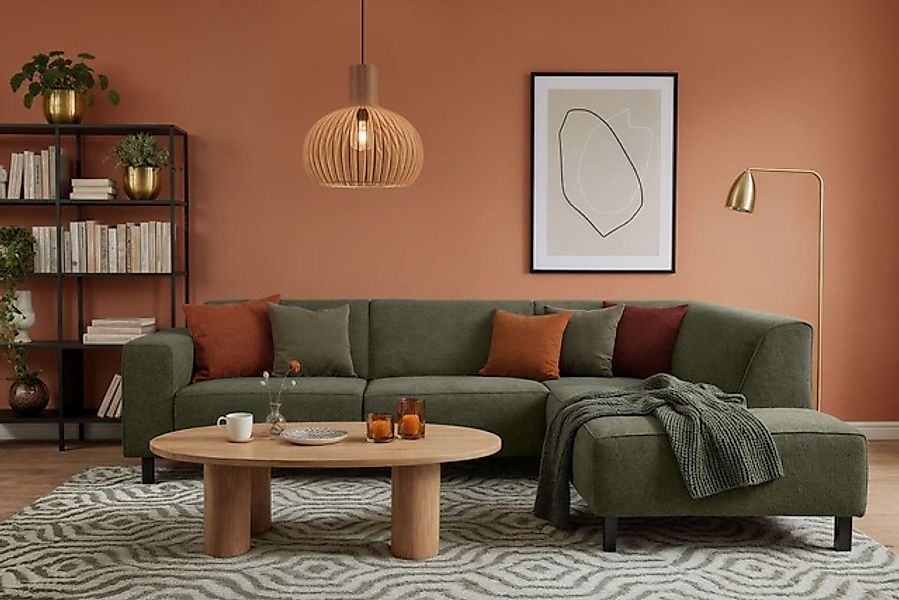 PLACES OF STYLE Ecksofa »Lorcan, Breite 275 cm, weiches Sitzgefühl« Massivh günstig online kaufen