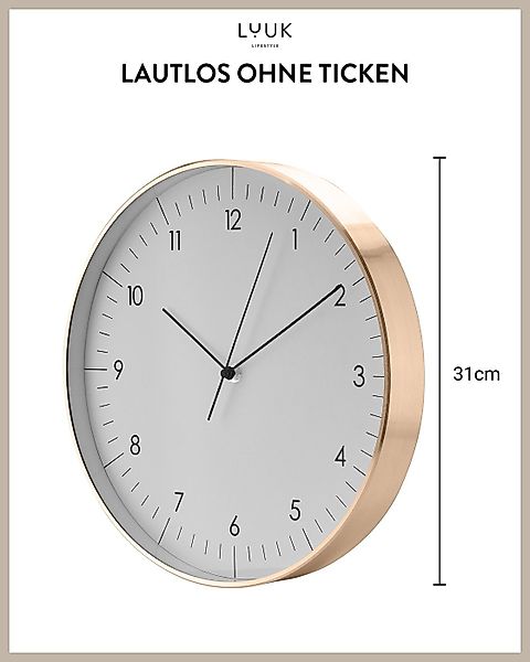 LUUK LIFESTYLE Wanduhr Helsinki (lautlos und ohne Ticken, modernes & skandi günstig online kaufen