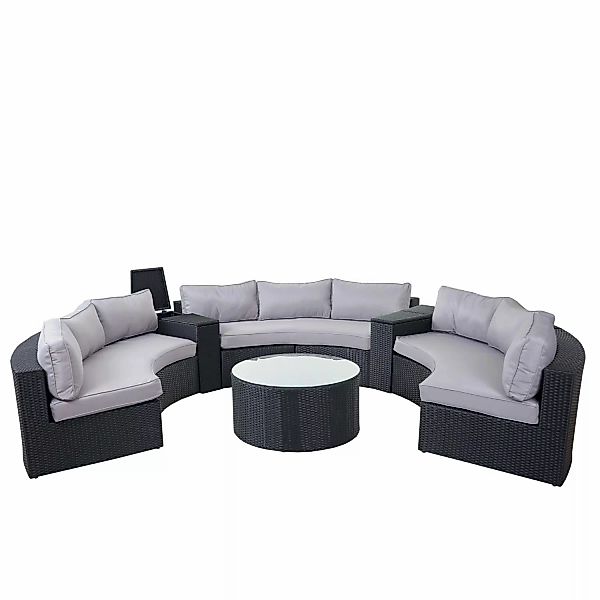 MCW Luxus Poly-Rattan-Garnitur Savoie Sitzgruppe Lounge-Set XXL Sofa Rund A günstig online kaufen