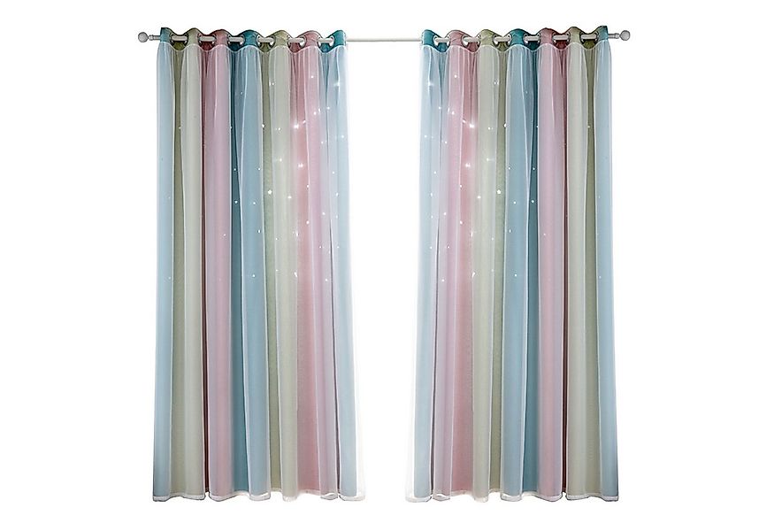 MODFU Verdunkelungsvorhang 2er Set Tüllvorhänge Farbverlauf Vorhänge Curtai günstig online kaufen