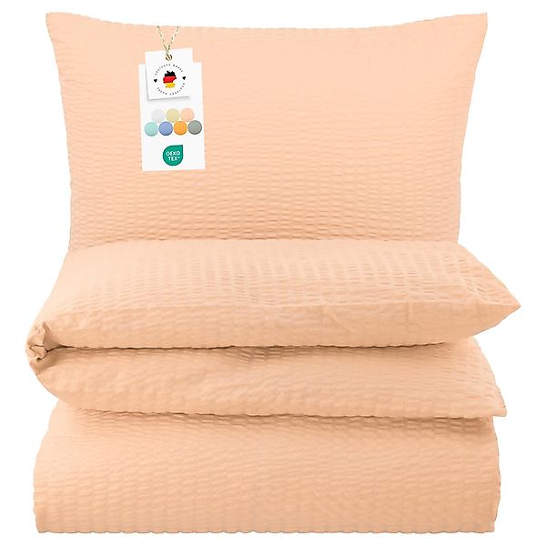 Carpe Sonno Bettwäsche Seersucker 135x200 155x220 Bügelfrei Sommer Bettbezu günstig online kaufen