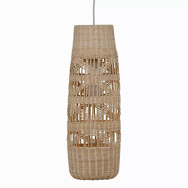 Deckenlampe 20 X 20 X 56,5 Cm Metall Creme Rattan günstig online kaufen