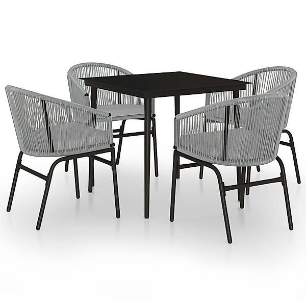 vidaXL Garten-Essgruppe 5-tlg. Garten-Essgruppe Grau, (4-tlg) günstig online kaufen