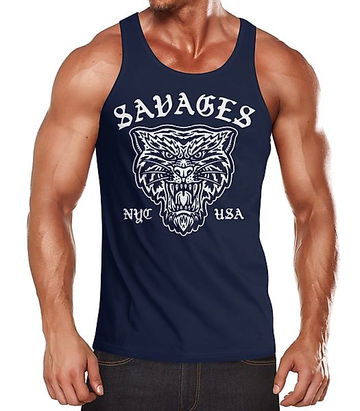 Neverless Tanktop Herren Tank-Top Tiger Vintage günstig online kaufen
