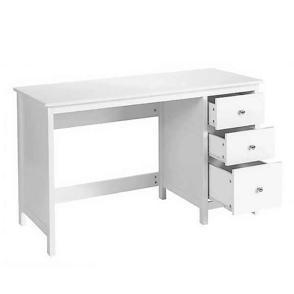 Costway Schreibtisch mit 3 Schubladen 120 x 50 x 75 cm Weiß günstig online kaufen