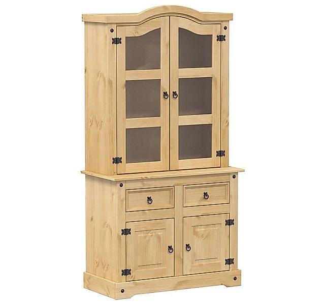vidaXL Vitrine Vitrine Corona 100x48,5x179 cm Massivholz Kiefer günstig online kaufen