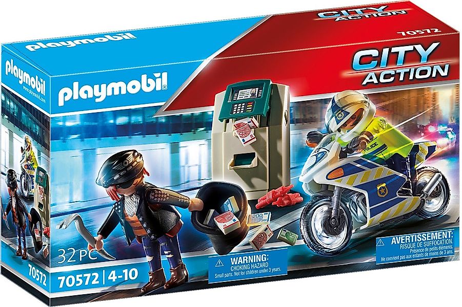 Playmobil® Polizei-Motorrad: Verfolgung des Geldräubers (70572), günstig online kaufen