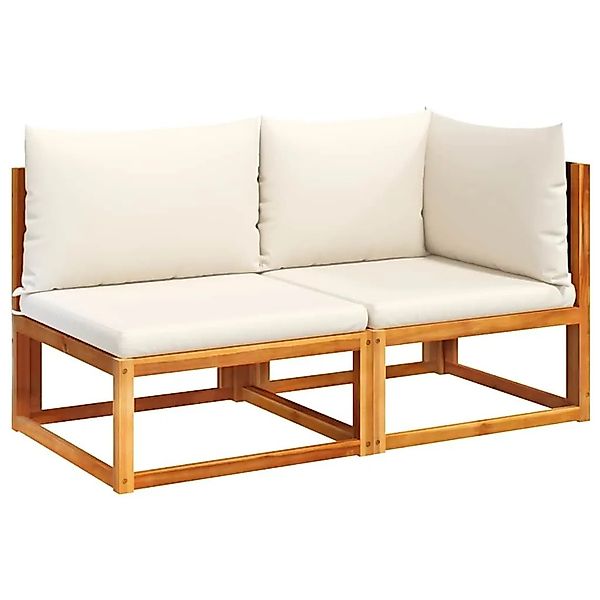 vidaXL Gartensofa mit Kissen 2-Sitzer Holz Akazie & Rattan 4008171 günstig online kaufen