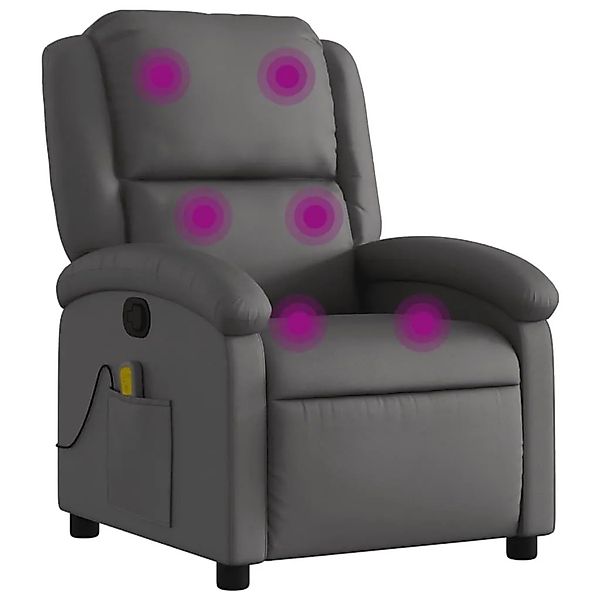 vidaXL Massagesessel Relaxsessel Echtleder Grau 3205927 günstig online kaufen