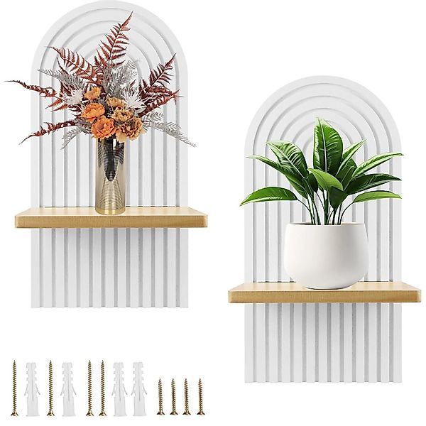 SURFOU Deko-Wandregal 2 Stück Holz Boho günstig online kaufen