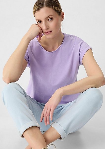 comma Kurzarmshirt T-Shirt Jersey-T-Shirt mit fixiertem Ärmelumschlag günstig online kaufen