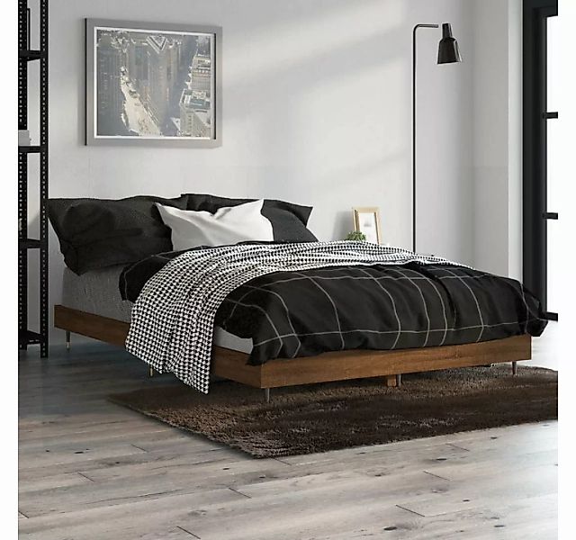 furnicato Bett Bettgestell Braun Eichen-Optik 120x190 cm Holzwerkstoff günstig online kaufen