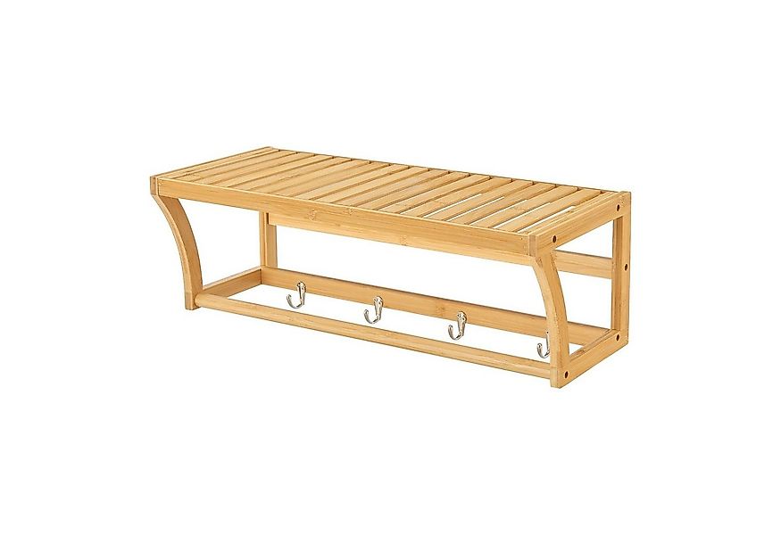 en.casa Wandregal, »Langeland« Bambus-Hängeregal mit Handtuchstange günstig online kaufen