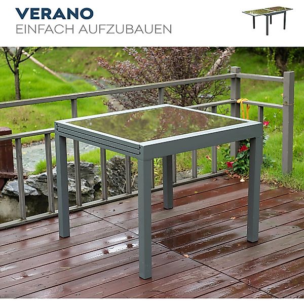 Home Deluxe Gartentisch Verano Ausziehbar 75 cm x 180 cm/90 cm x 90 cm günstig online kaufen