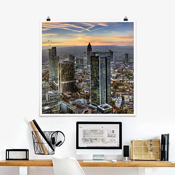 Poster Architektur & Skyline - Quadrat MAINhattan günstig online kaufen