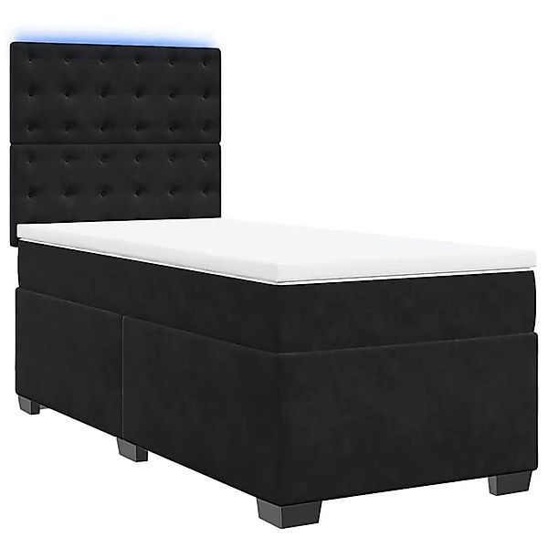 vidaXL Boxspringbett mit Matratze Schwarz 80x200 cm Samt 3293076 günstig online kaufen