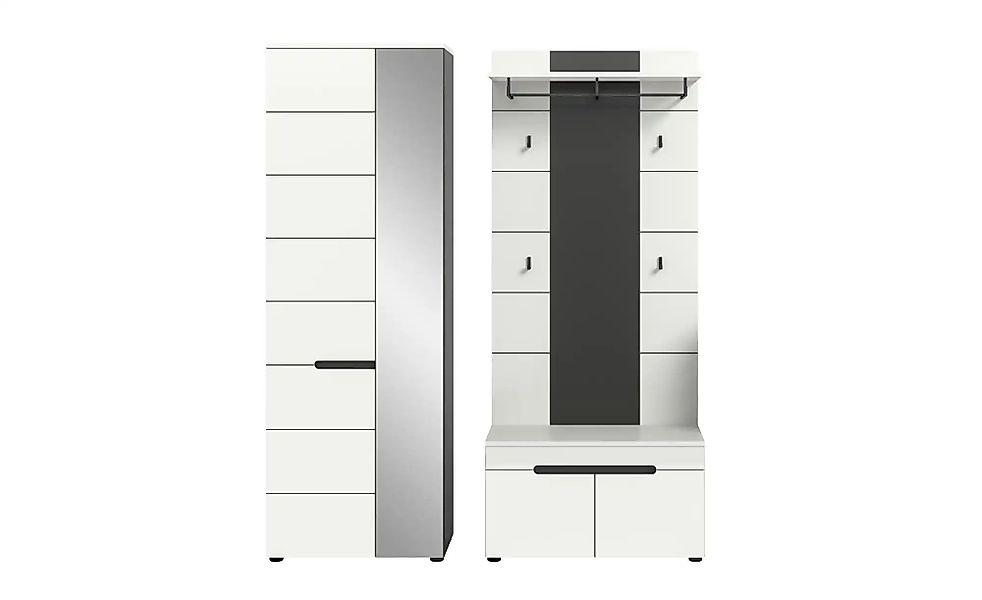 Garderobenkombination   ¦ grau ¦ Maße (cm): B: 160 H: 190 Garderoben & Klei günstig online kaufen
