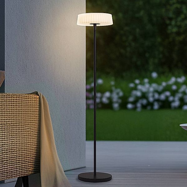 Lindby LED-Solar-Stehlampe Samine, schwarz, Metall, dimmbar günstig online kaufen
