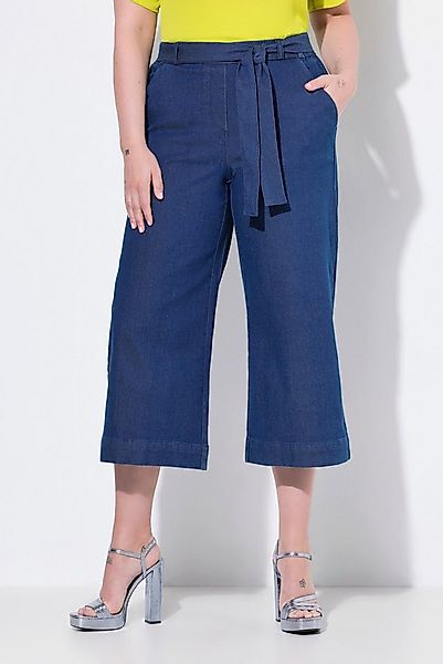 MIAMODA Regular-fit-Jeans Jeans-Culotte Elastikbund mit Bindegürtel günstig online kaufen