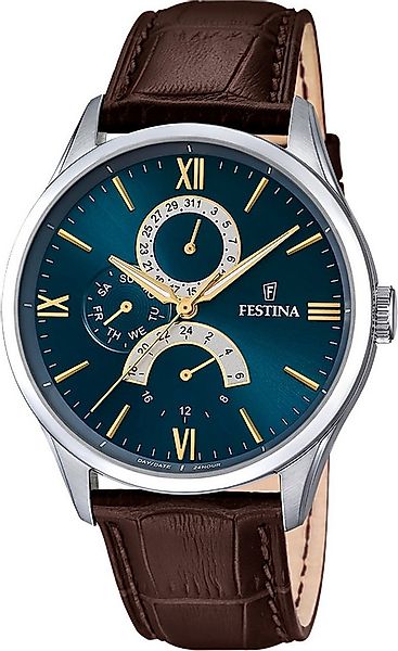 Festina Multifunktionsuhr Festina Herrenuhr Leder braun Festina, (Multifunk günstig online kaufen