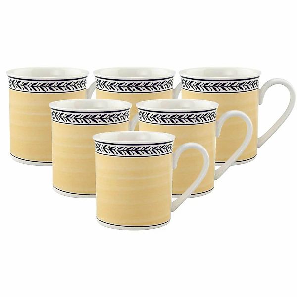 Villeroy & Boch Becher "Kaffeebecher Audun Fleur 300 ml 6er Set weiß-grau-g günstig online kaufen
