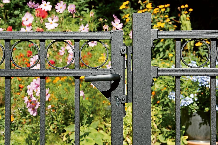 Metallzaun Doppeltor-Set Circle Anthrazit z. Einbetonieren 100 cm x 301 cm günstig online kaufen