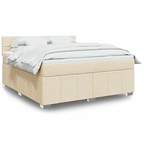 vidaXL Boxspringbett mit Matratze Creme 180x200 cm Stoff 3289452 günstig online kaufen