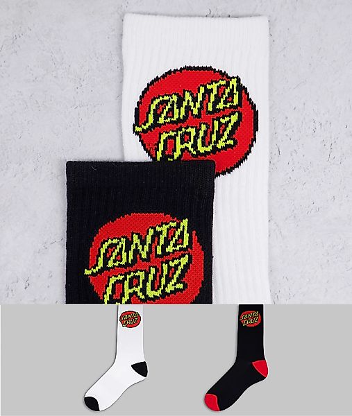 Santa Cruz – Classic Dot – Verschiedenfarbige Socken im 2er-Pack-Mehrfarbig günstig online kaufen