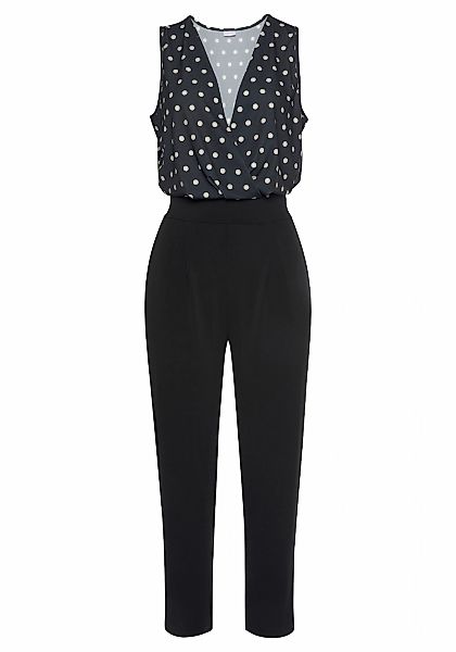 LASCANA Overall mit bedrucktem Oberteil, eleganter Jumpsuit mit V-Ausschnit günstig online kaufen