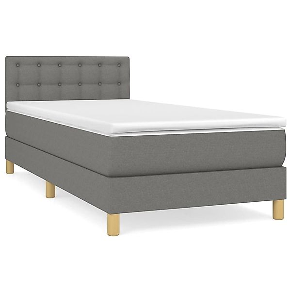 Vidaxl Boxspringbett Mit Matratze Dunkelgrau 80x200 Cm Stoff günstig online kaufen