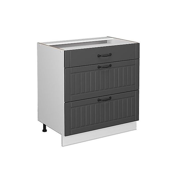 Vicco Badschrank Fame-Line Anthrazit/Weiß 80 x 82 cm mit 3 Schubladen ohne günstig online kaufen