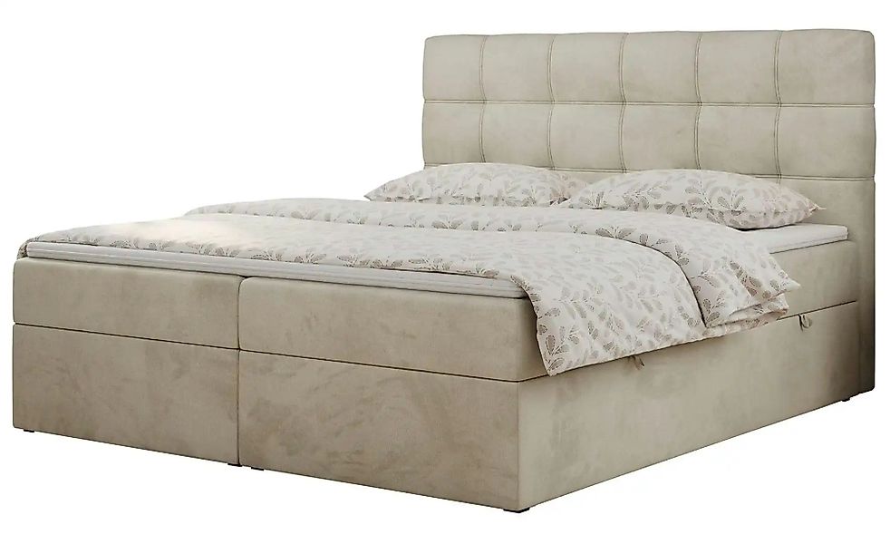 Boxbett mit Bettkasten Erni ¦ beige ¦ Maße (cm): B: 200 H: 110 Betten > Kom günstig online kaufen