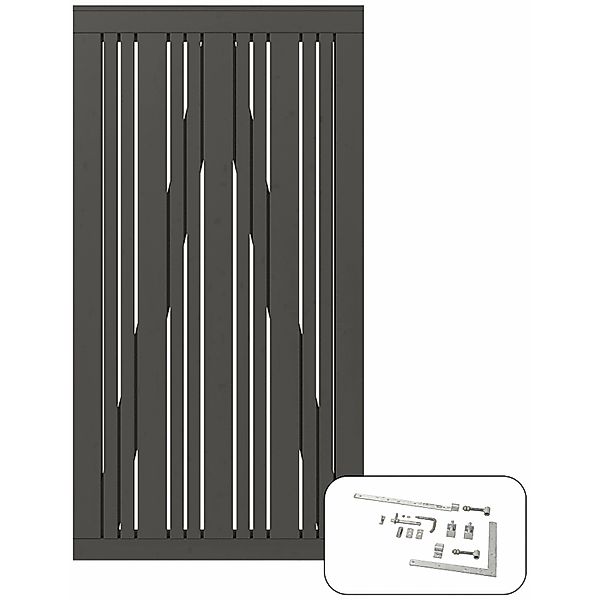 Einzeltor Tangent Nadelholz Umbragrau 95 cm x 180 cm günstig online kaufen