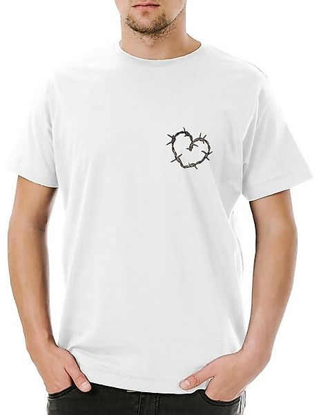 Urban Backwoods Print-Shirt Heart Wire Herren T-Shirt Barbed Stacheldraht T günstig online kaufen