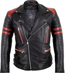 MDM Motorradjacke Herren Retro Lederjacke Motorrad günstig online kaufen