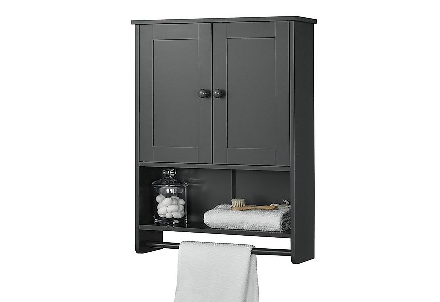 en.casa Hängeschrank »Steyr« Badschrank 65x49x15cm mit Handtuchhalter Dunke günstig online kaufen