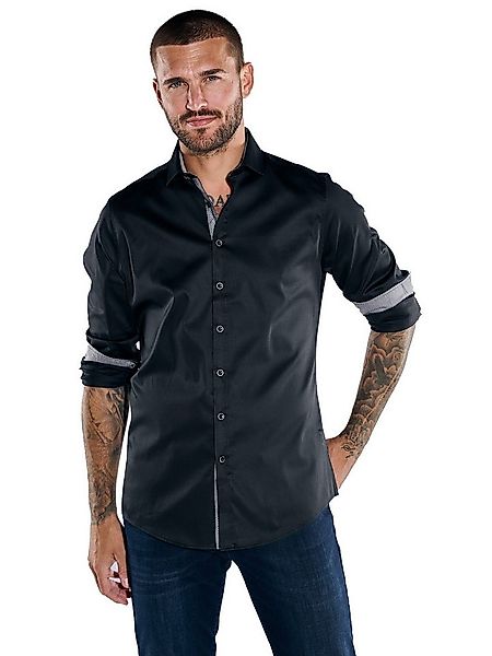 emilio adani Businesshemd Herren Langarm-Hemd "My Favorite", Schwarz günstig online kaufen