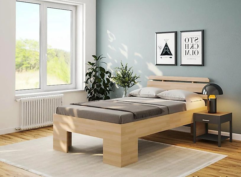 bv-vertrieb Massivholzbett edles Komfortbett 27mm Buche Holzbett für Hotel günstig online kaufen