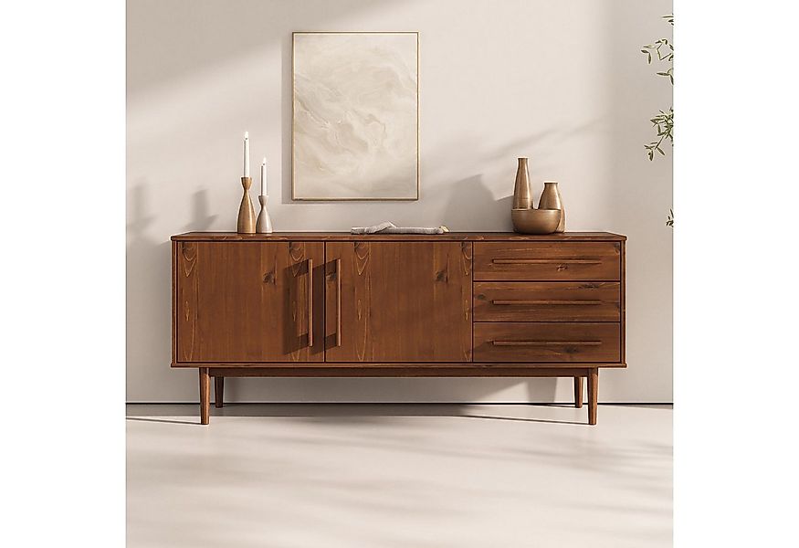 IDIMEX Sideboard TECCA, Wohnzimmer Kommode mit Türen 3 Schubladen Massivhol günstig online kaufen