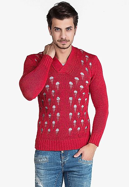 Cipo & Baxx V-Ausschnitt-Pullover günstig online kaufen