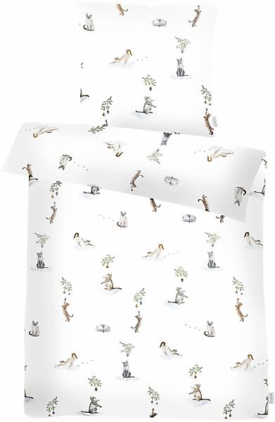 APELT Bettwäsche "Cats GOTS" 2 Stk. tlg. Katzenmotive günstig online kaufen