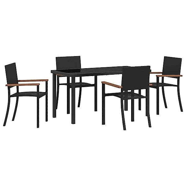 vidaXL Garten Essgruppe 5-Tlg Schwarz Poly Rattan 3379417 günstig online kaufen