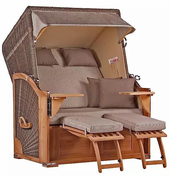 Strandkorb Nordstrand Teak PE grey Dessin 510 günstig online kaufen