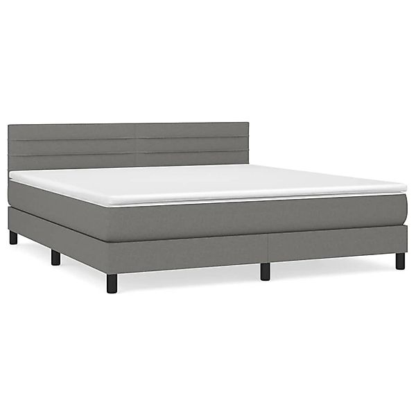 vidaXL Boxspringbett Boxspringbett mit Matratze Dunkelgrau 180x200 cm Stoff günstig online kaufen