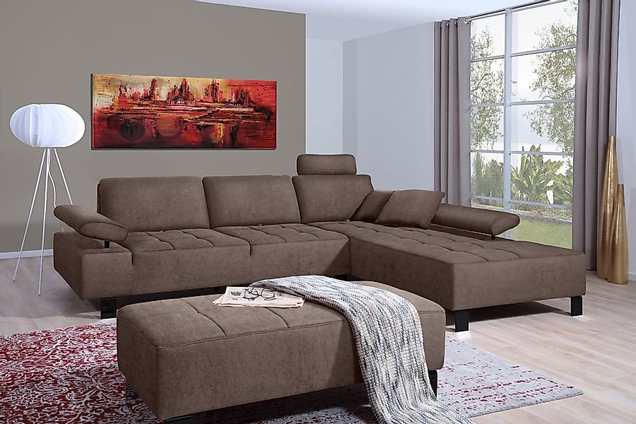 alina Ecksofa »Royce« inklusive Sitztiefenverstellung, 270 cm breit günstig online kaufen