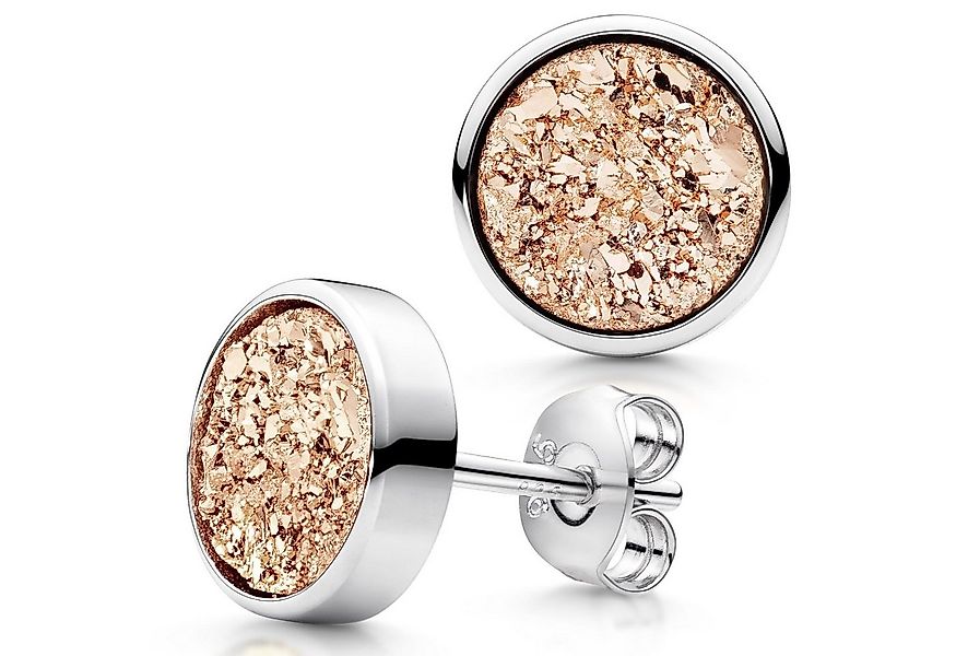 Materia Paar Ohrstecker Damen Glitzer Druzy Quarz Rosegold SO-74, Sterlings günstig online kaufen