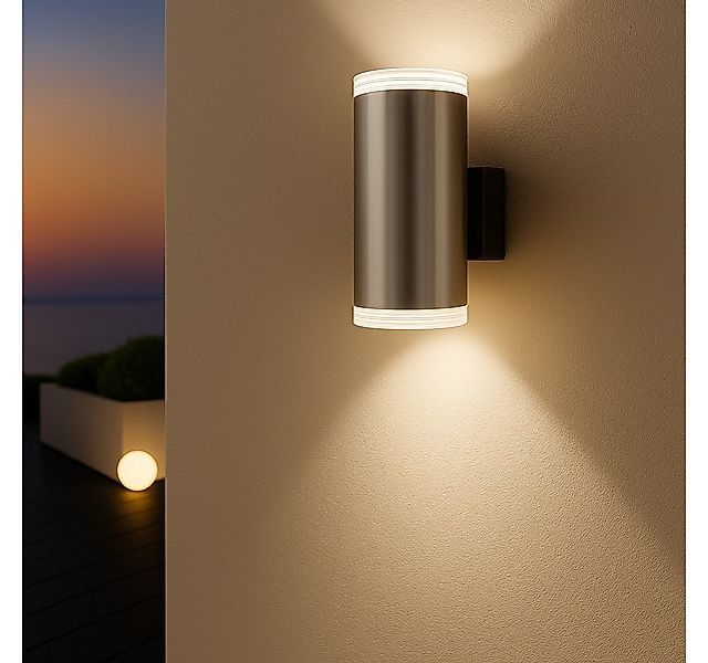 MeLiTec Wandleuchte LED Wand-Außenleuchte 145 & 145-1, schwarz matt oder si günstig online kaufen