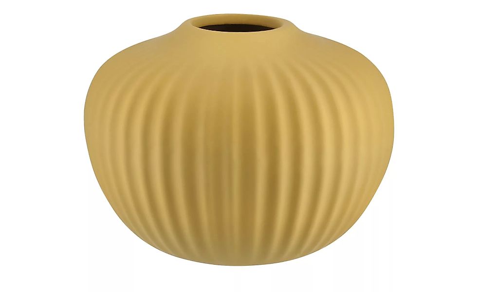 Vase ¦ gelb ¦ Steinzeug ¦ Maße (cm): H: 11  Ø: 15 Accessoires > Vasen - Höf günstig online kaufen