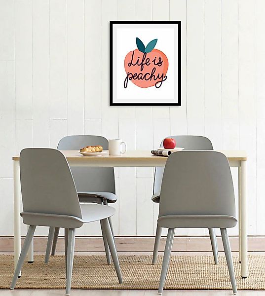 queence Bild "Life is peachy", Schriftzüge-Obst Bilder-Schriftzug-Humor, (1 günstig online kaufen